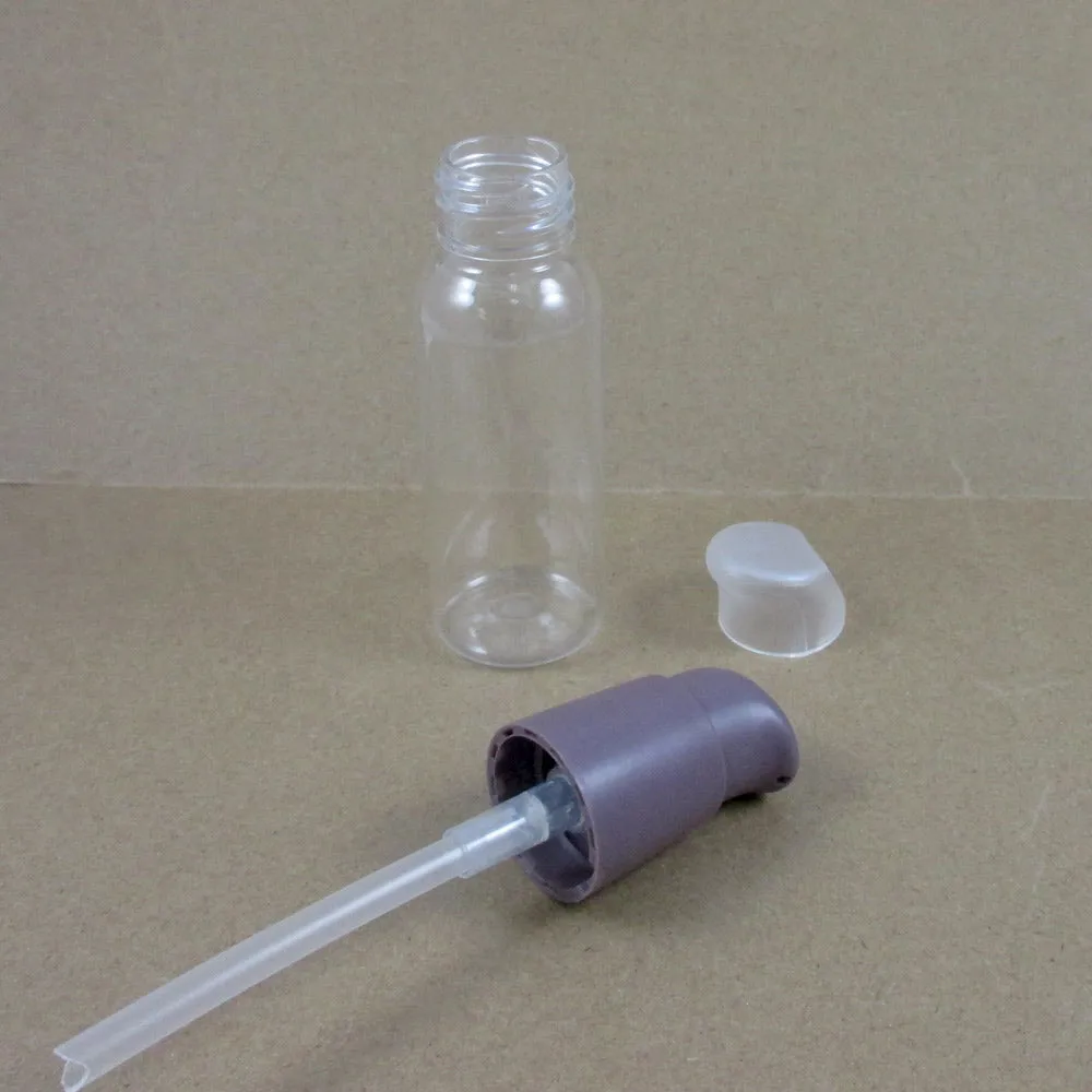 5 Plastic 1oz Spray Bottles Empty Refillable Clear PET 30ml TSA Travel Size !