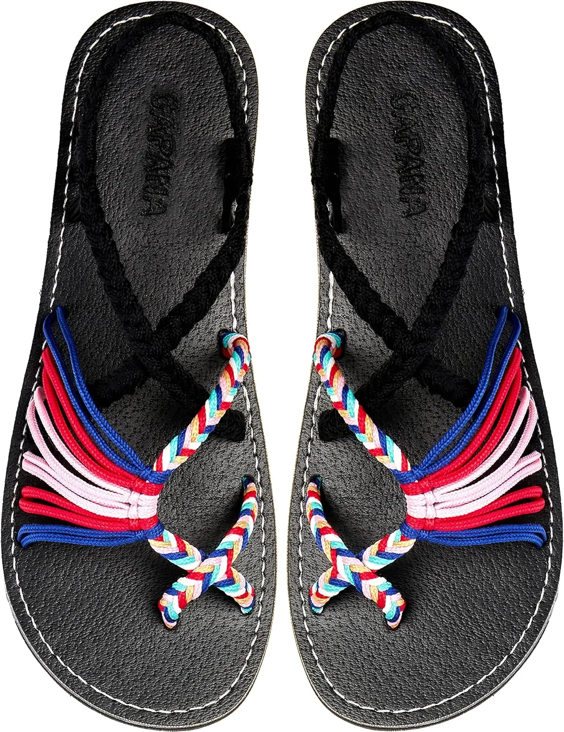 Capana Woven Women's Flat Sandals - Strappy Braided Sandals, Beach Sandals for Women Dressy Summer, Rope Bohemian Sandals, Spring Casual Womens Shoes, Comfy Boho Flats for Teen Girls  Banyan