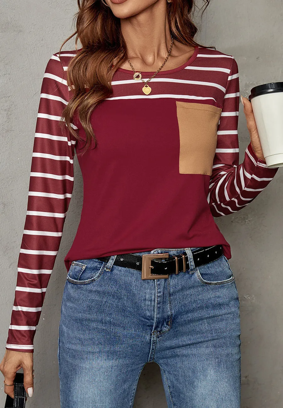 Color Block Patch Pocket Tee