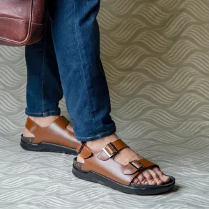 Country Maddox Leather Tan Sandals: Comfort Meets Style