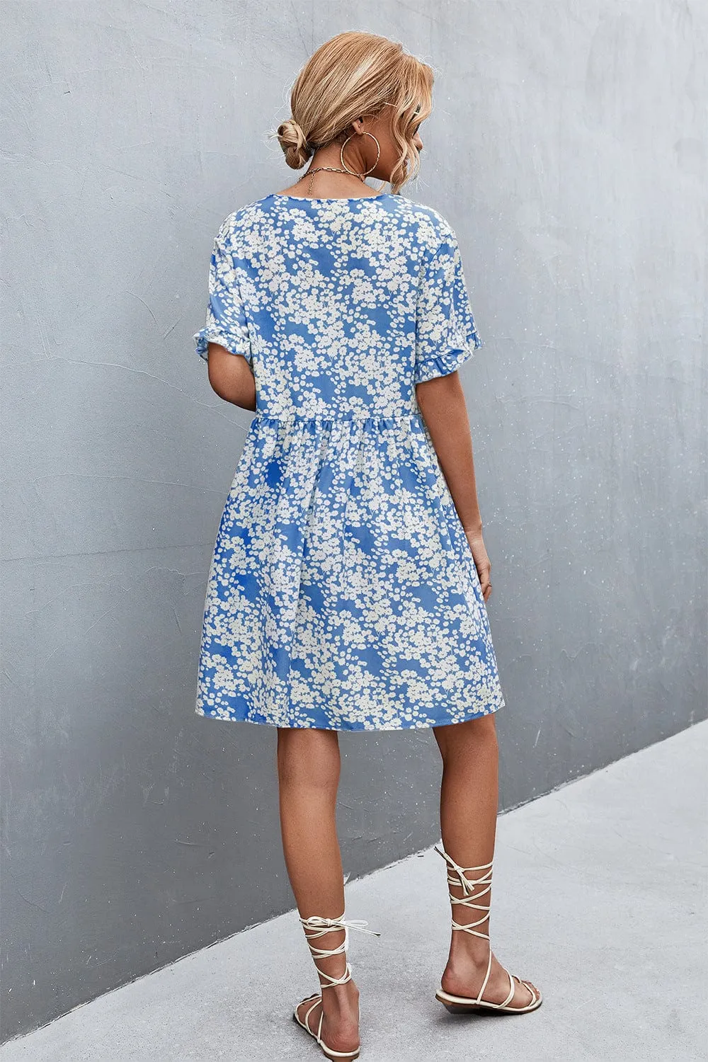 Floral Button Down Pocket Dress