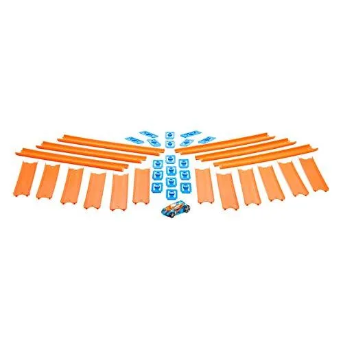 Hot Wheels Track Builder Straight Track with Car 15 Feet [Styles May Vary]