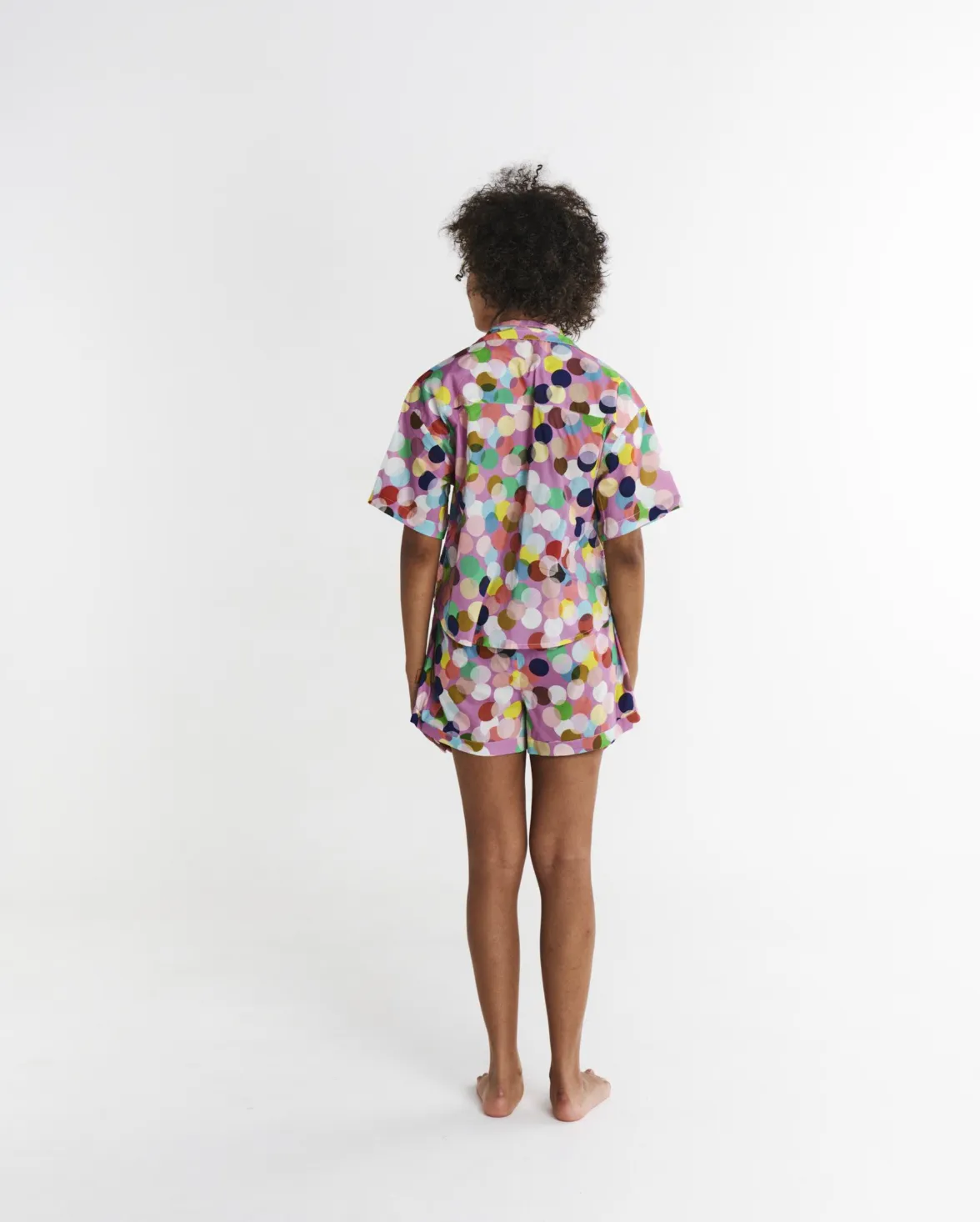 Kip & Co Confetti Pink Organic Cotton Short Sleeve Shirt & Short Pyjama