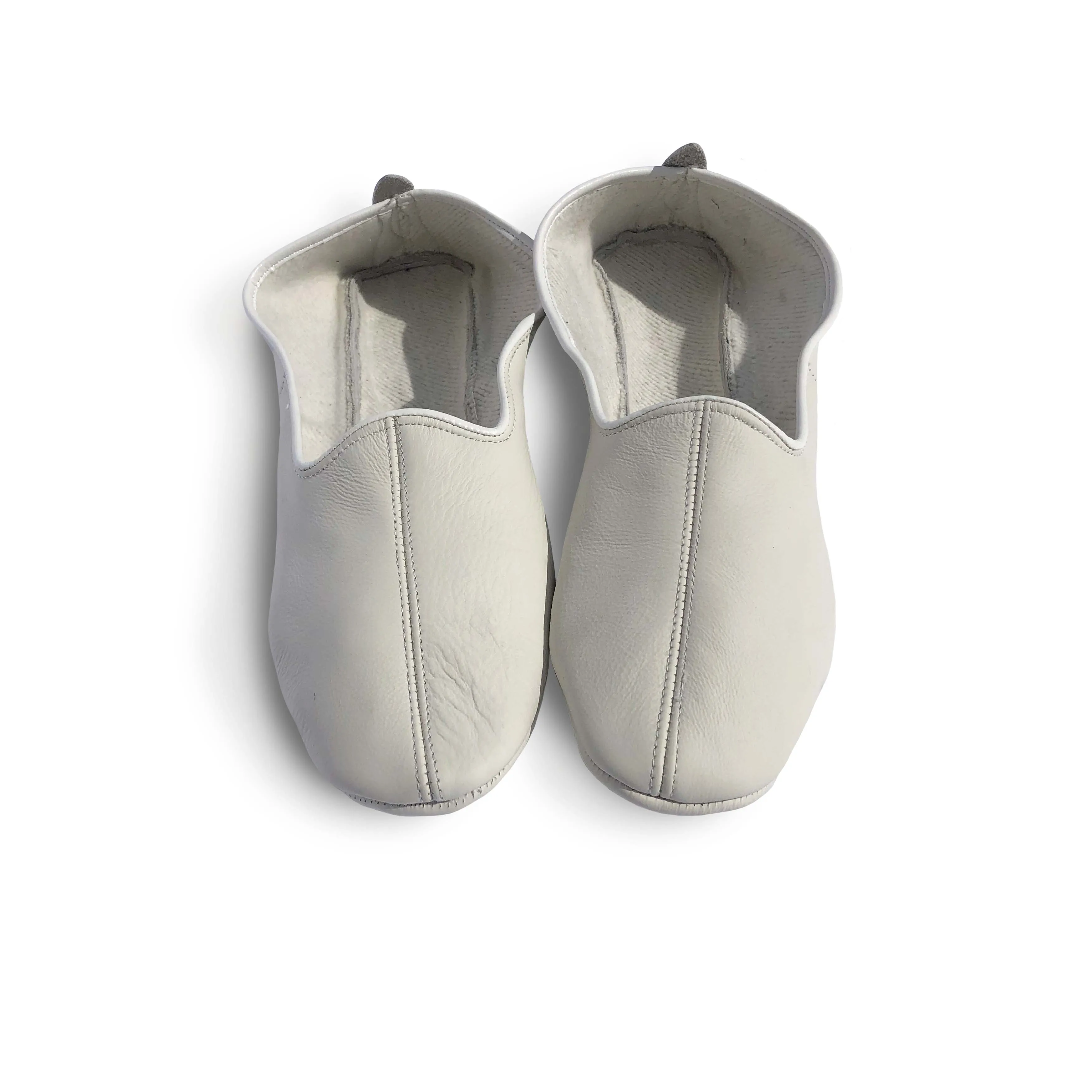 Leather Slippers in White