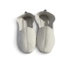 Leather Slippers in White