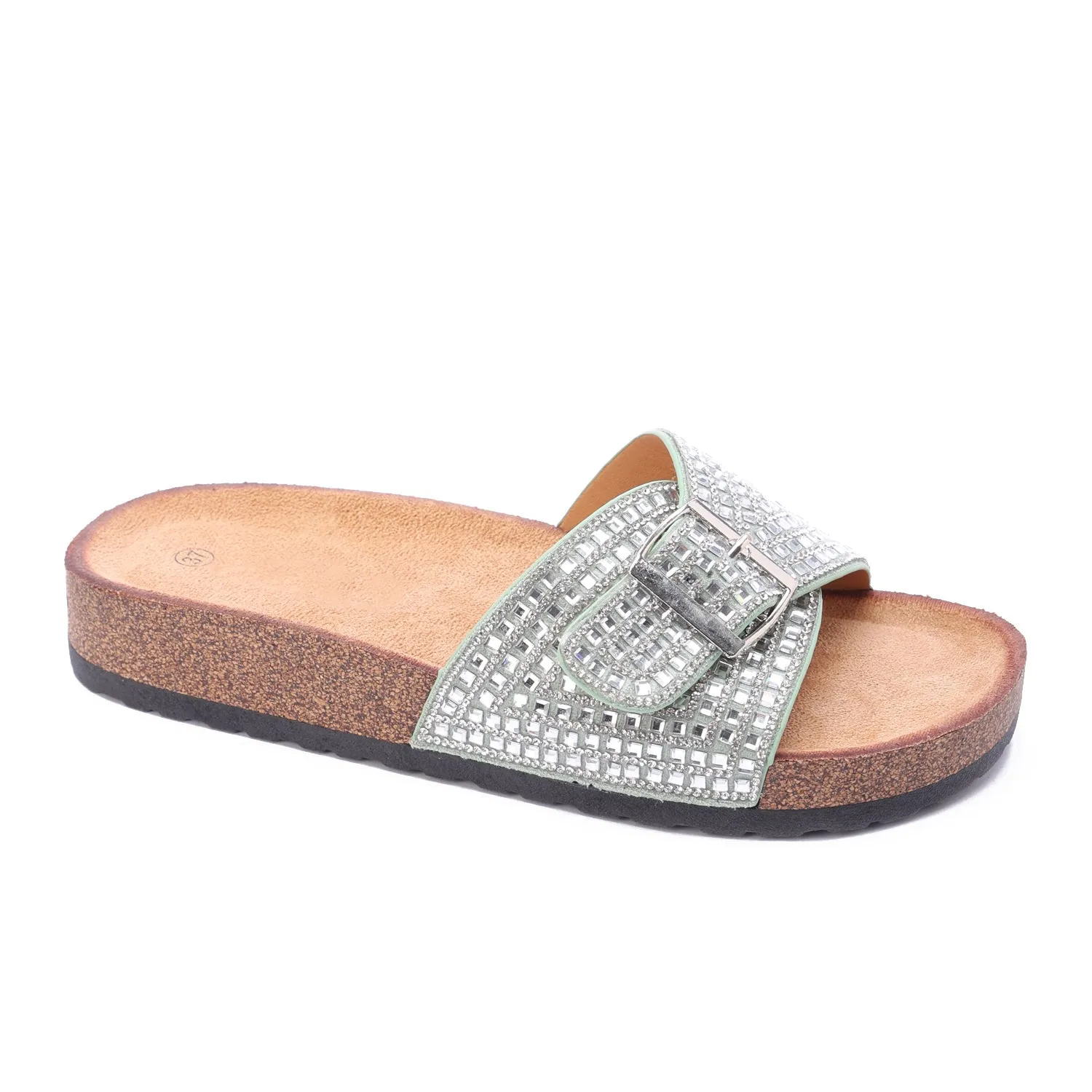 Lumire Crystal Slides-Mint Green