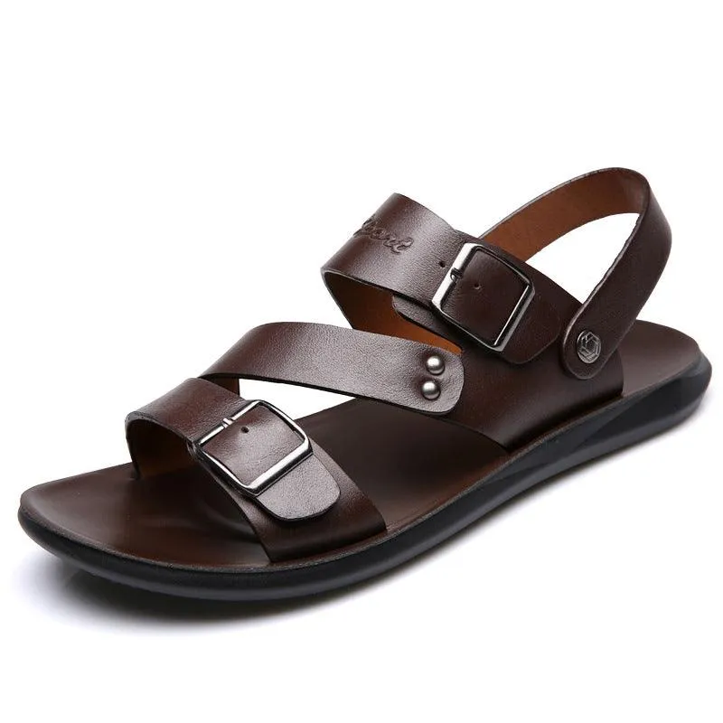 Men's leather sandals and slippers