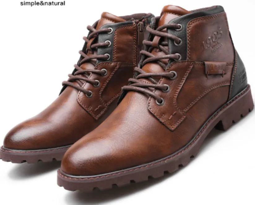Men's vintage leather Martin boots