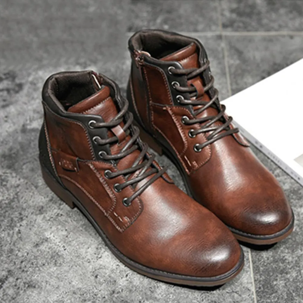 Men's vintage leather Martin boots