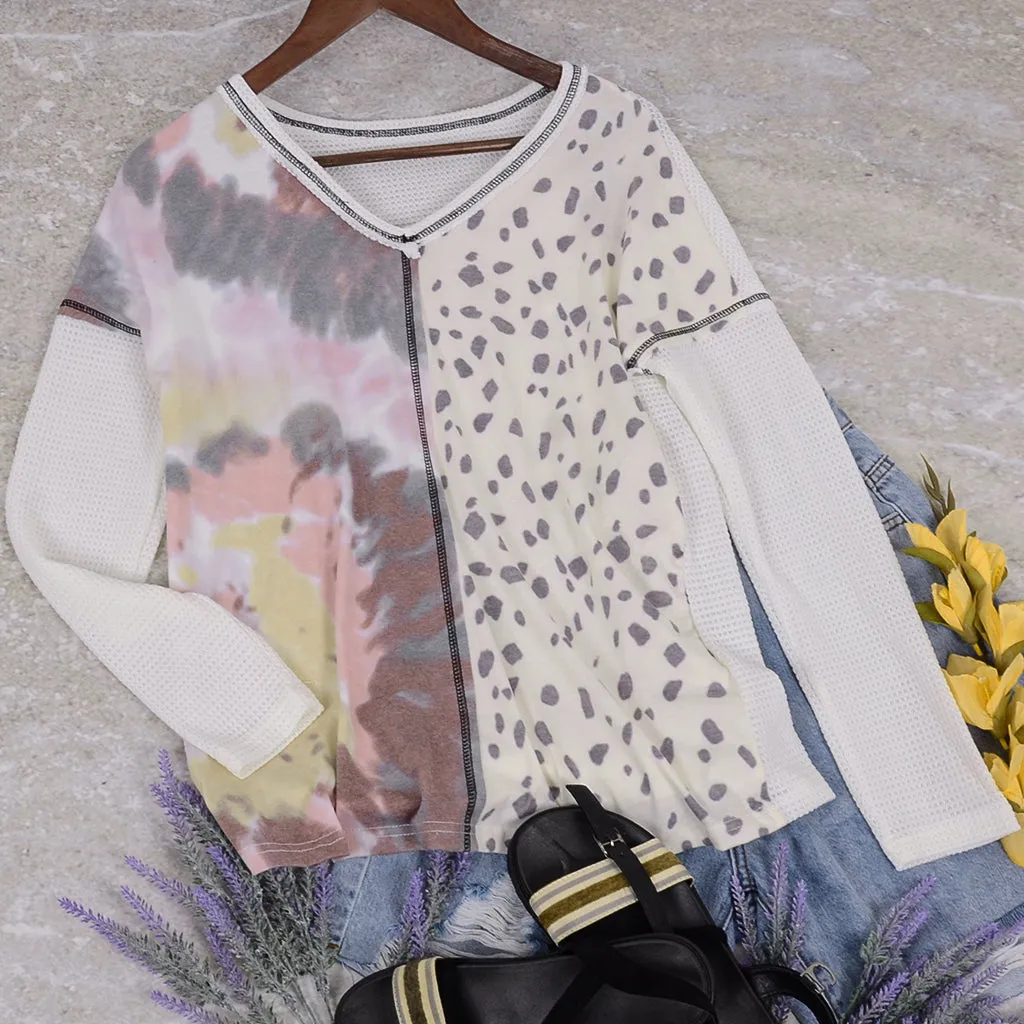 Mixed Print Long Sleeve Shirt