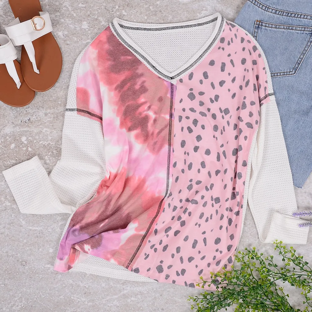 Mixed Print Long Sleeve Shirt