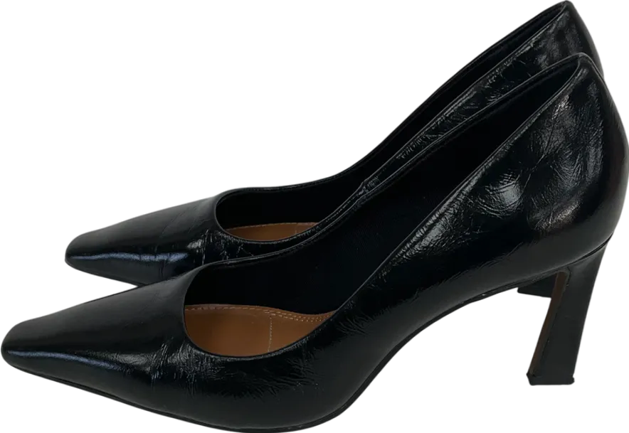 NA-KD Black Leather Heeled Pumps UK 6 EU 39 