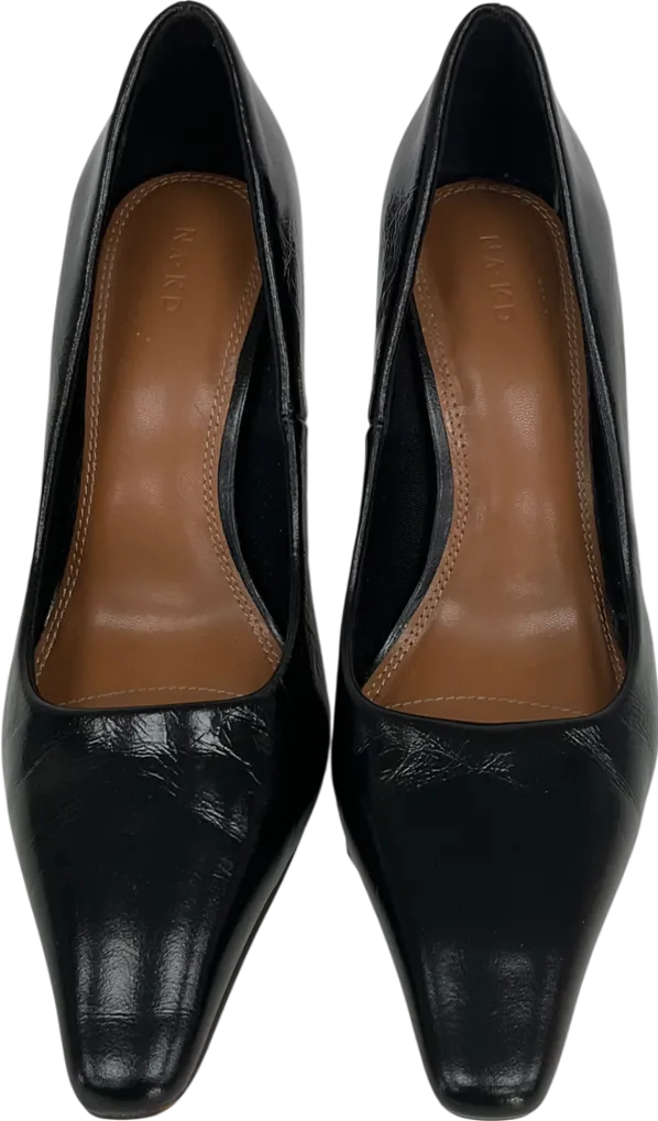 NA-KD Black Leather Heeled Pumps UK 6 EU 39 