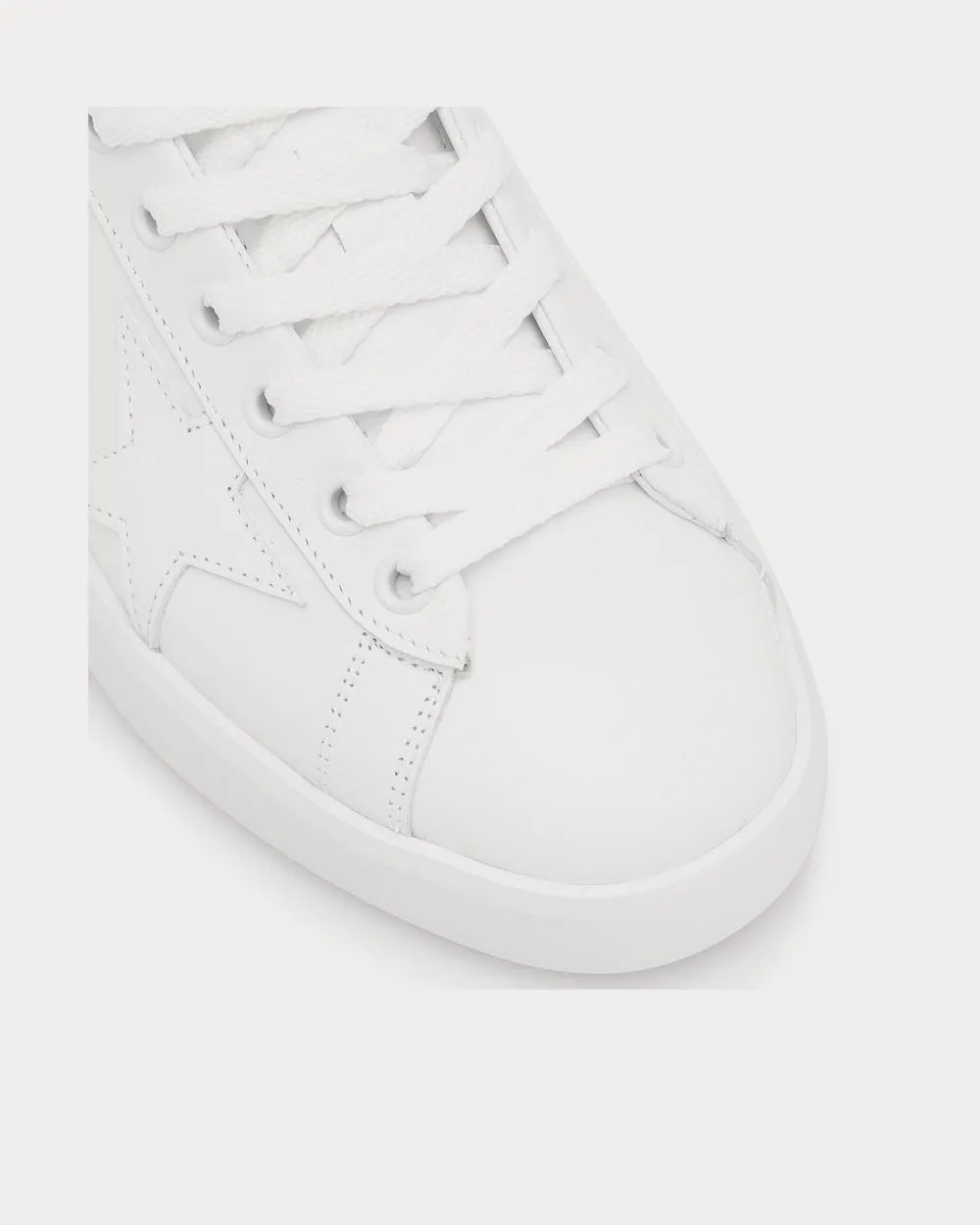 Pure Star leather White Leather-White Heel Low Top Sneakers