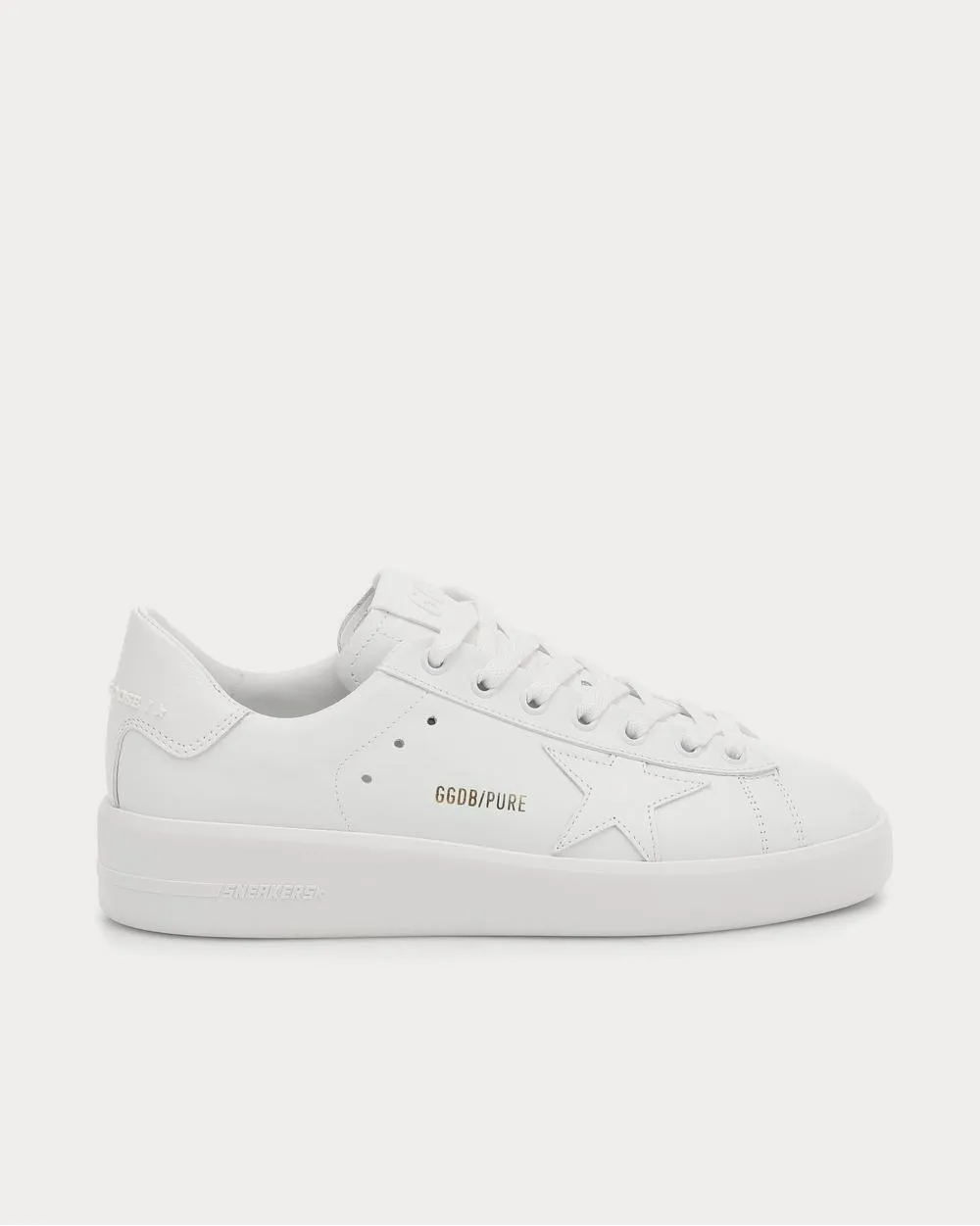 Pure Star leather White Leather-White Heel Low Top Sneakers
