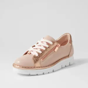 Top End Elos Dusty Pink-Pale Rose Gold Leather Sneakers