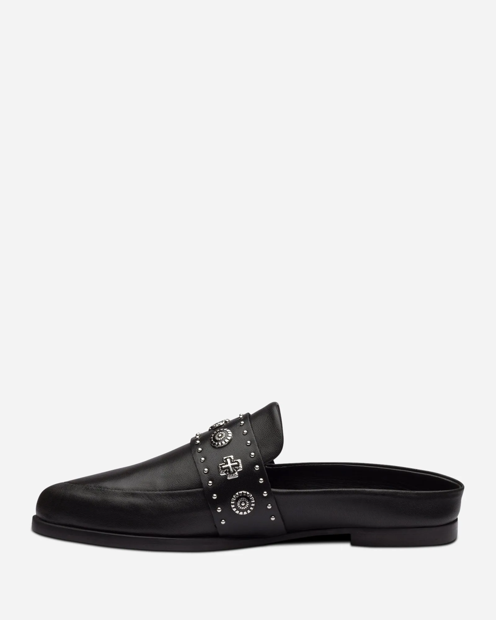 Tuesday Slide Black Western Silver