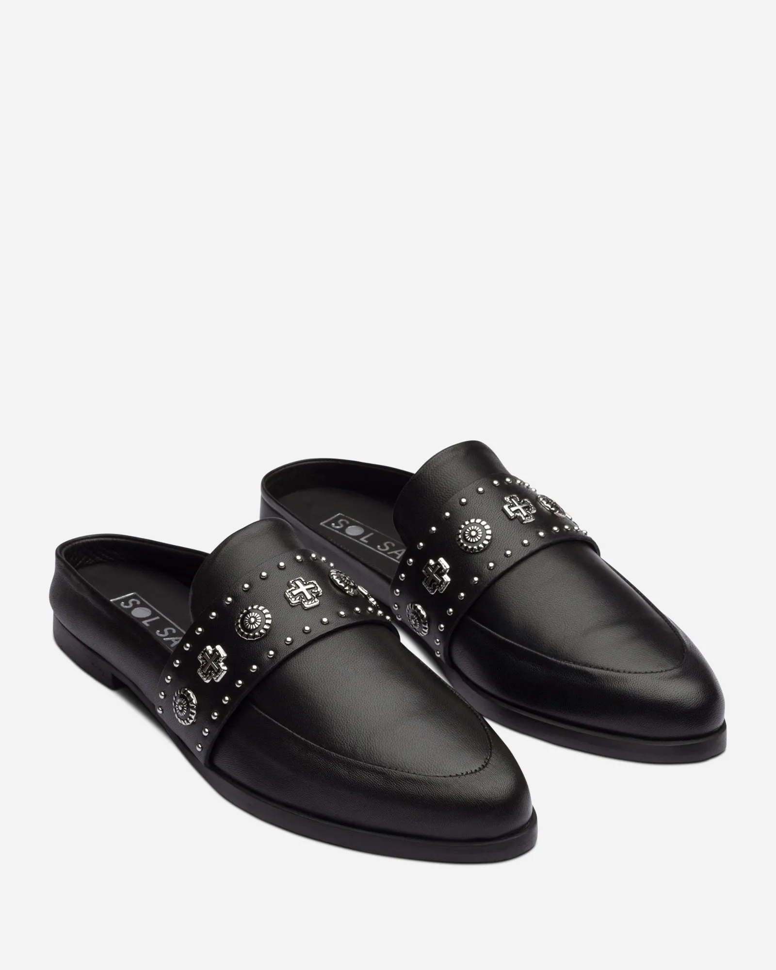 Tuesday Slide Black Western Silver