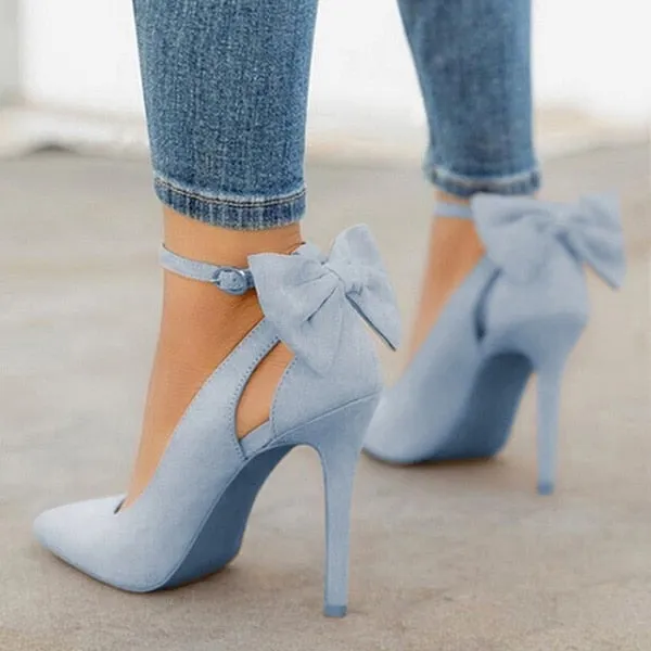 Women Pointed Toe Buckle Strap Butterfly Summer Sexy Party Shoes