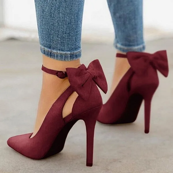Women Pointed Toe Buckle Strap Butterfly Summer Sexy Party Shoes